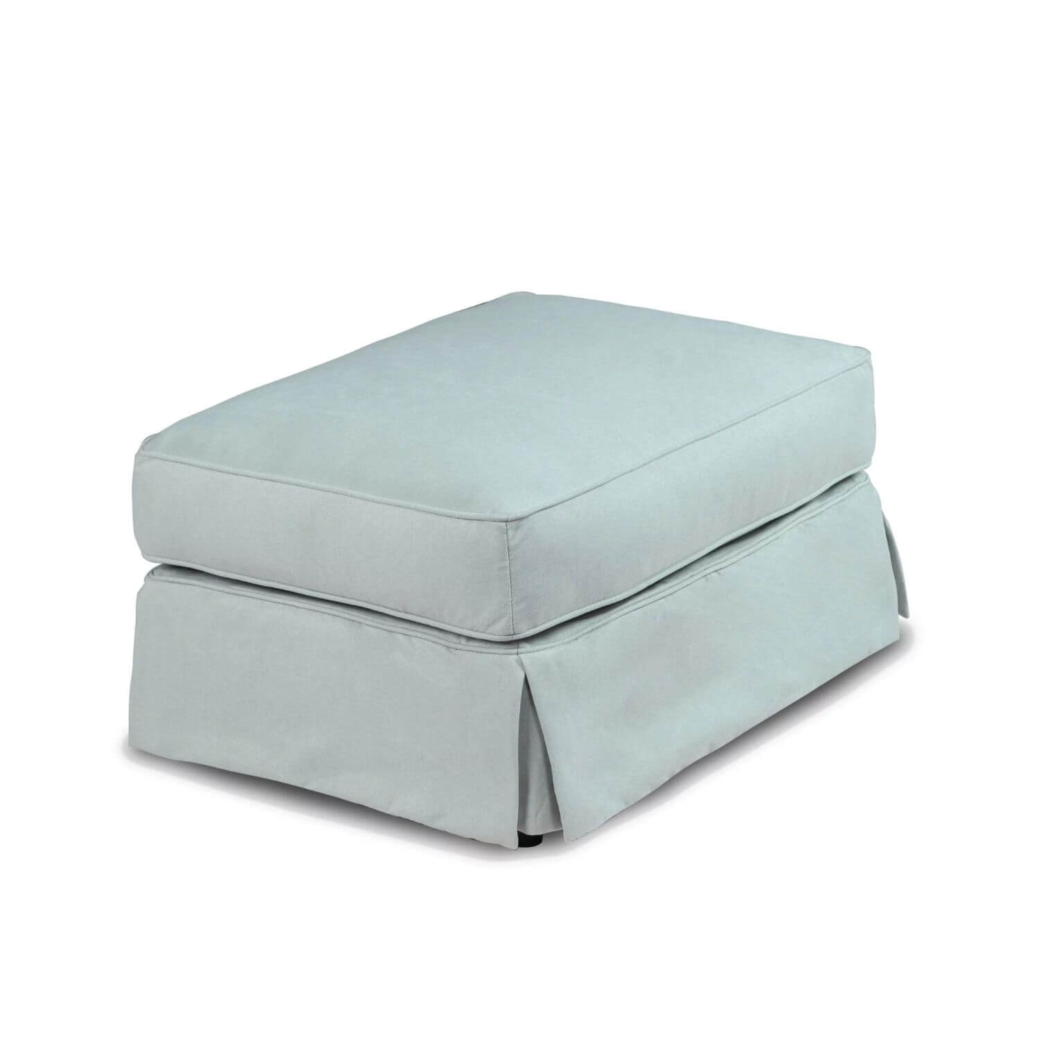 Sunset Trading Horizon Slipcovered Ottoman | Light Blue