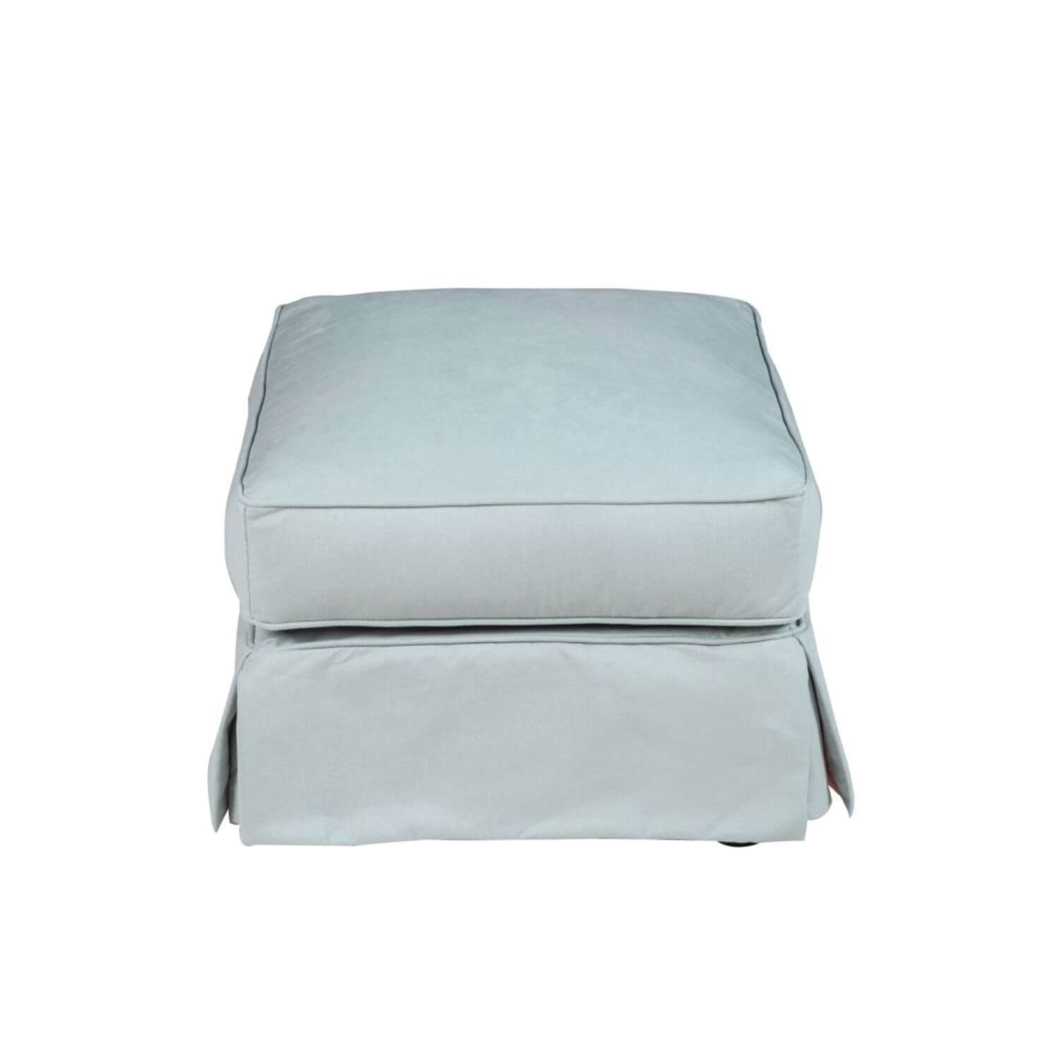 Sunset Trading Horizon Slipcovered Ottoman | Light Blue