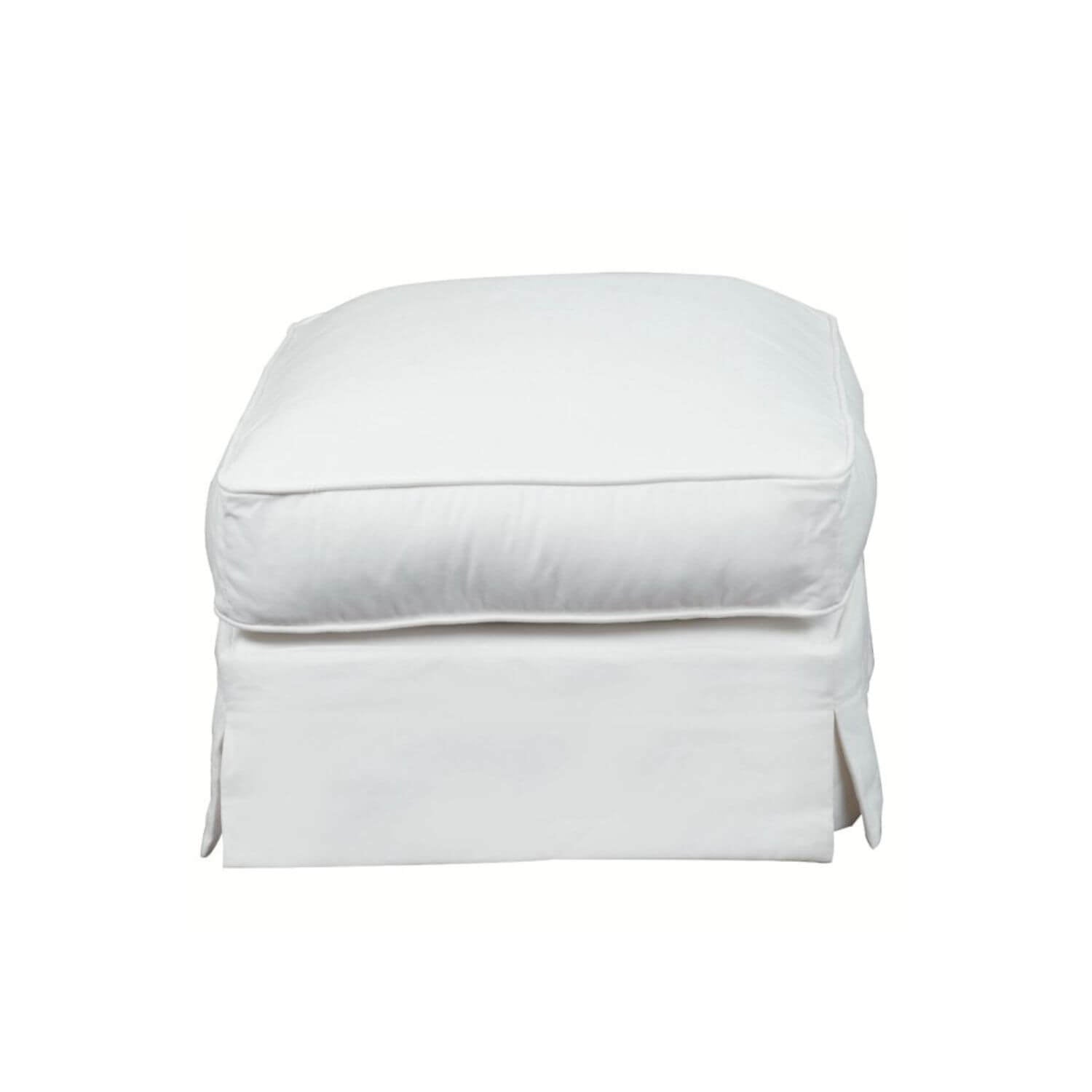 Sunset Trading Horizon Slipcovered Ottoman | White