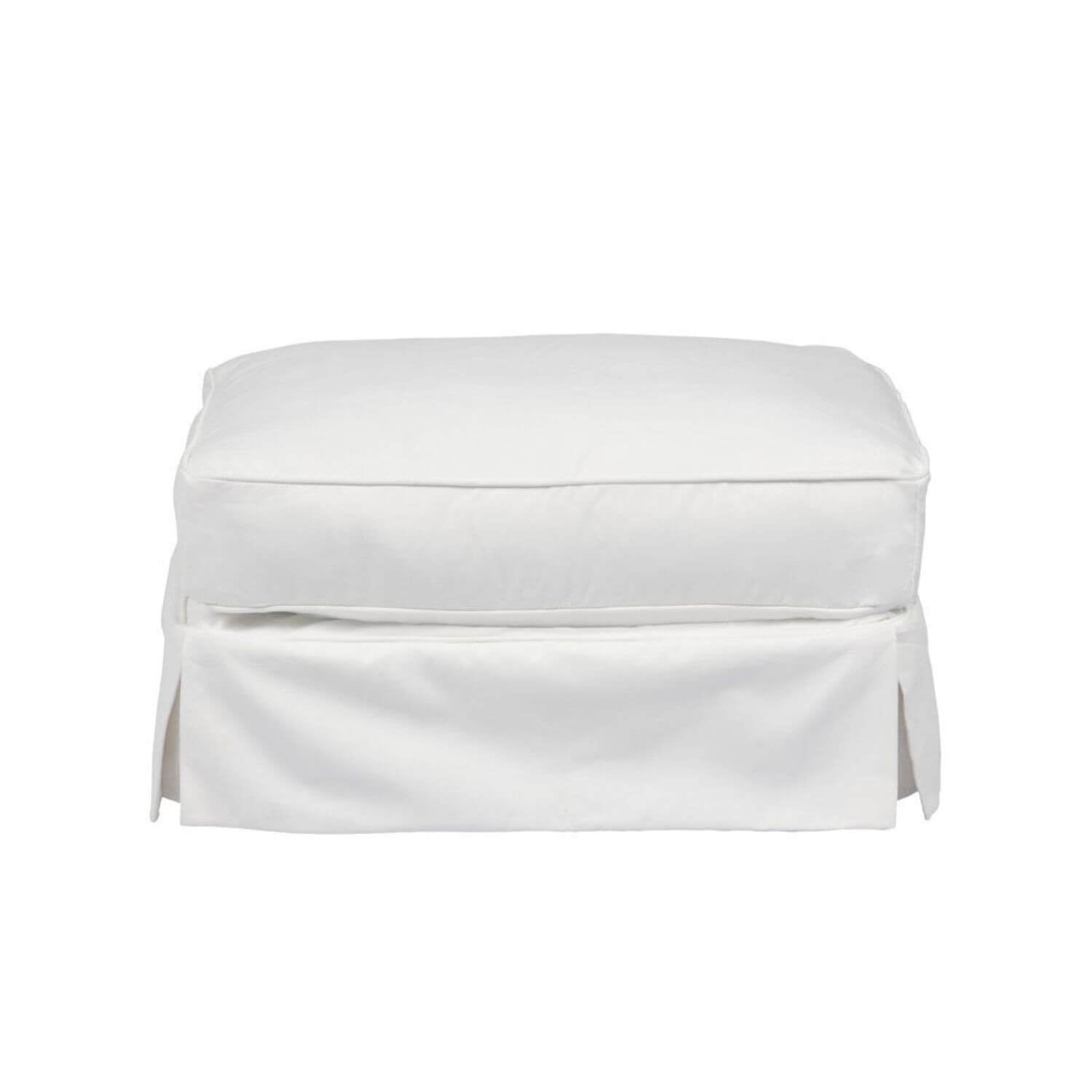 Sunset Trading Horizon Slipcovered Ottoman | White