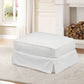 Sunset Trading Horizon Slipcovered Ottoman | White