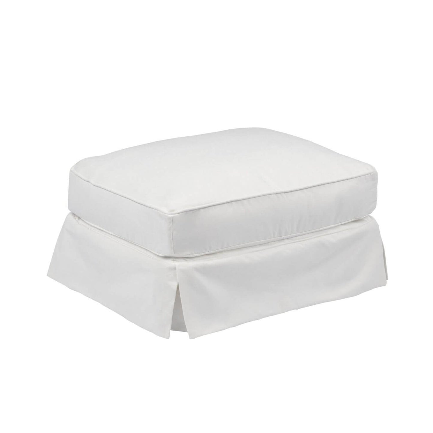 Sunset Trading Horizon Slipcovered Ottoman | White