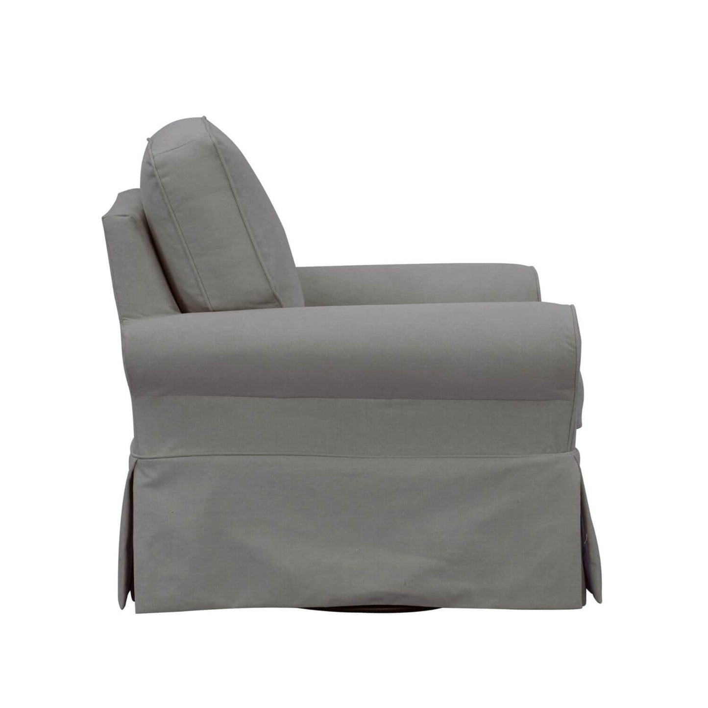 Sunset Trading Horizon Slipcovered Swivel Rocking Chair | Gray