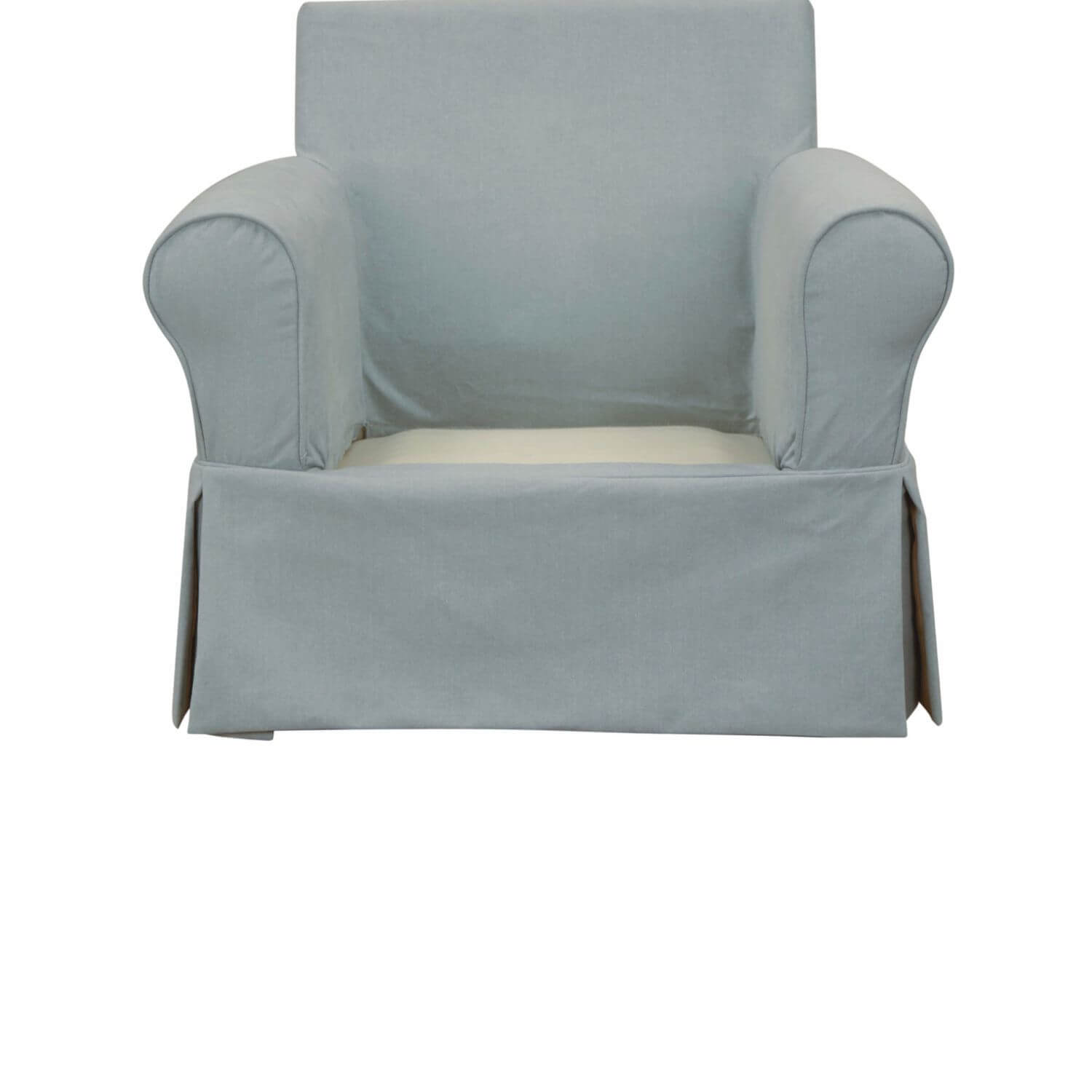 Sunset Trading Horizon Slipcovered Swivel Rocking Chair | Light Blue