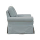 Sunset Trading Horizon Slipcovered Swivel Rocking Chair | Light Blue