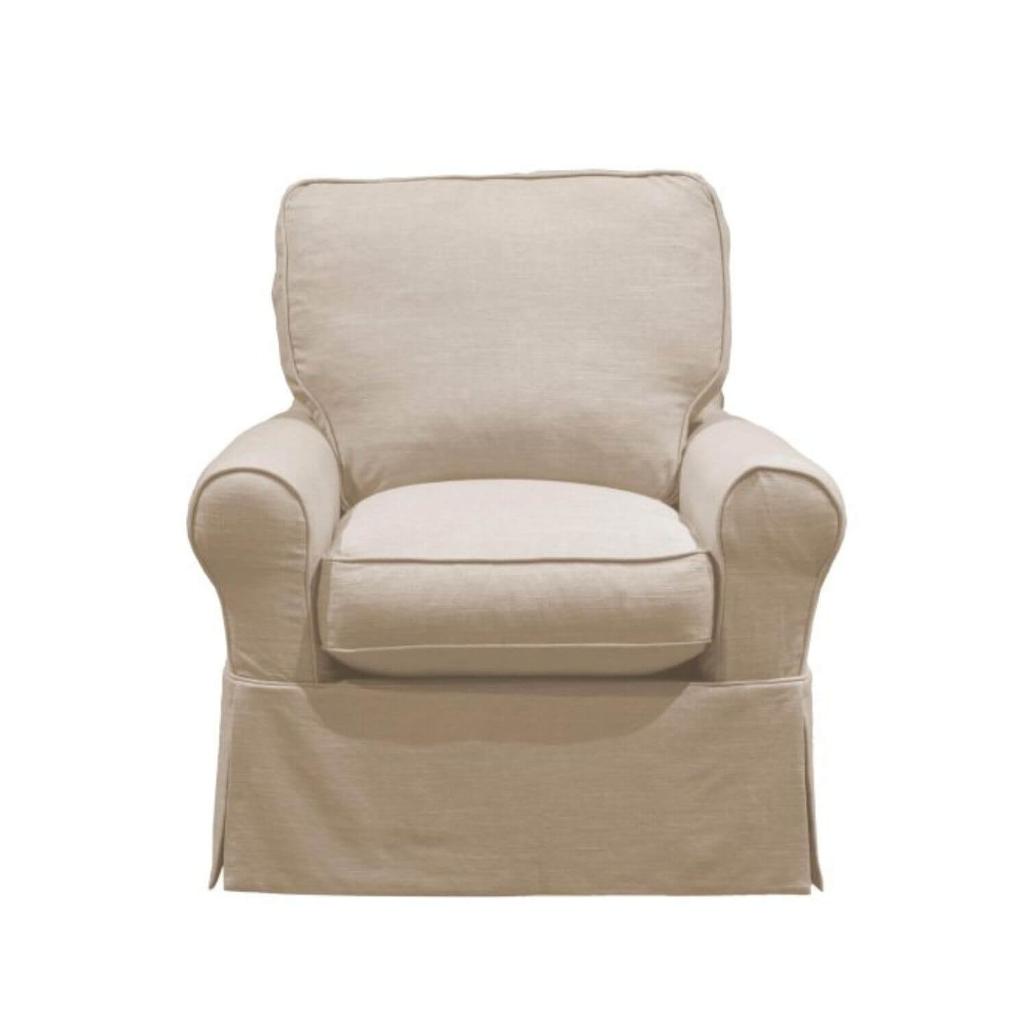 Sunset Trading Horizon Slipcovered Swivel Rocking Chair | Linosa Linen