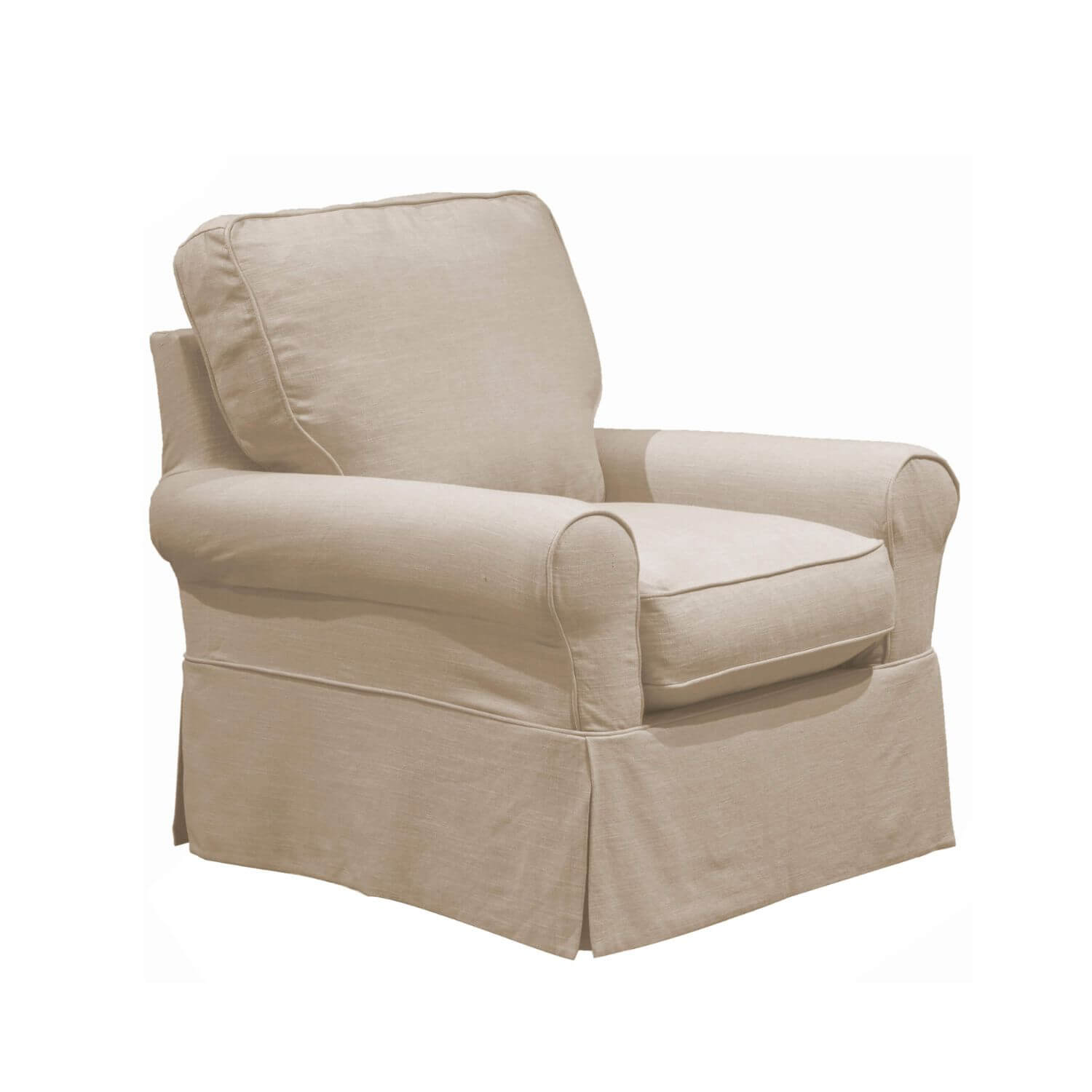 Sunset Trading Horizon Slipcovered Swivel Rocking Chair | Linosa Linen