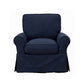 Sunset Trading Horizon Slipcovered Swivel Rocking Chair | Navy Blue
