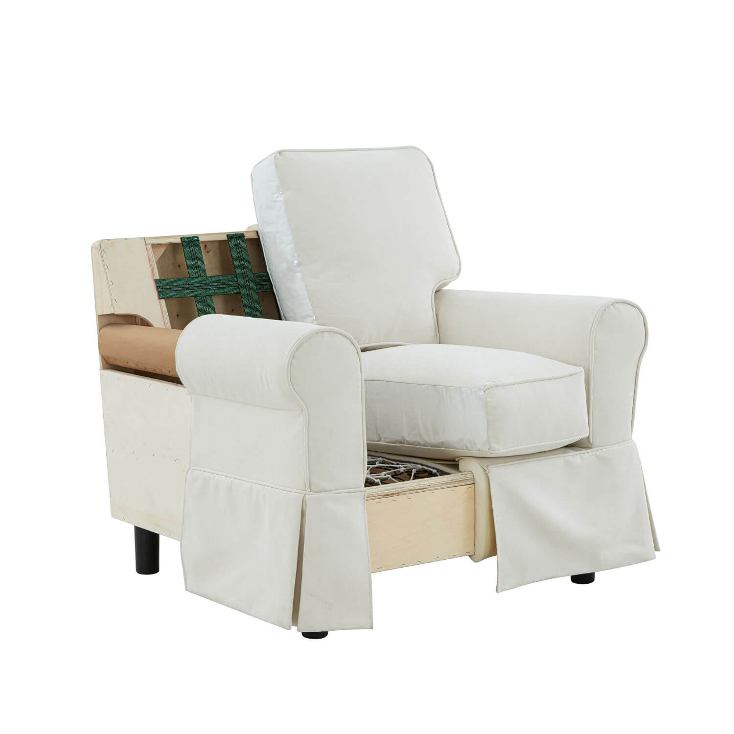 Sunset Trading Horizon Slipcovered Swivel Rocking Chair | White