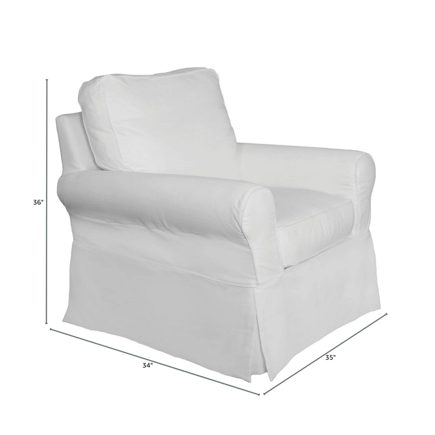 Sunset Trading Horizon Slipcovered Swivel Rocking Chair | White