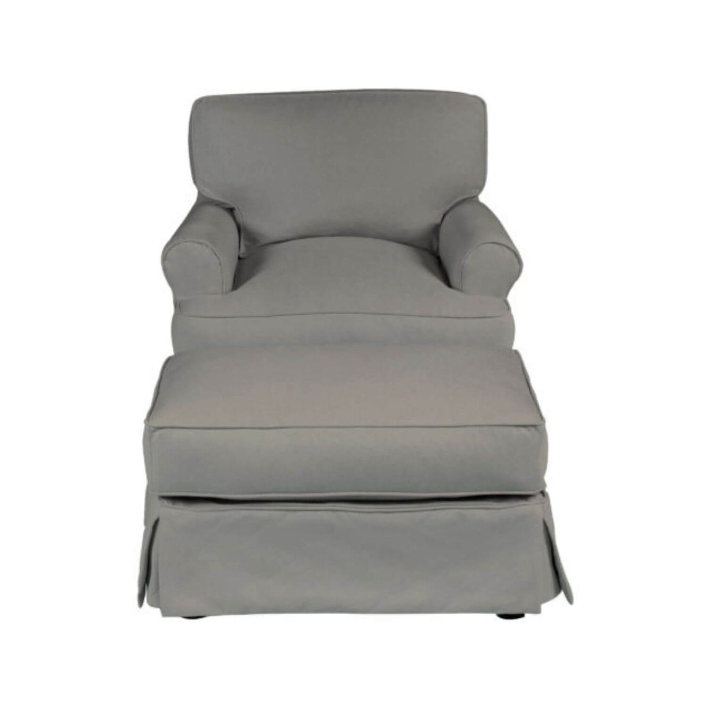 Sunset Trading Horizon Slipcovered Chair & Ottoman Set | Gray