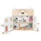 Tender Leaf Humming Bird House with open doors showing interior rooms and furniture.