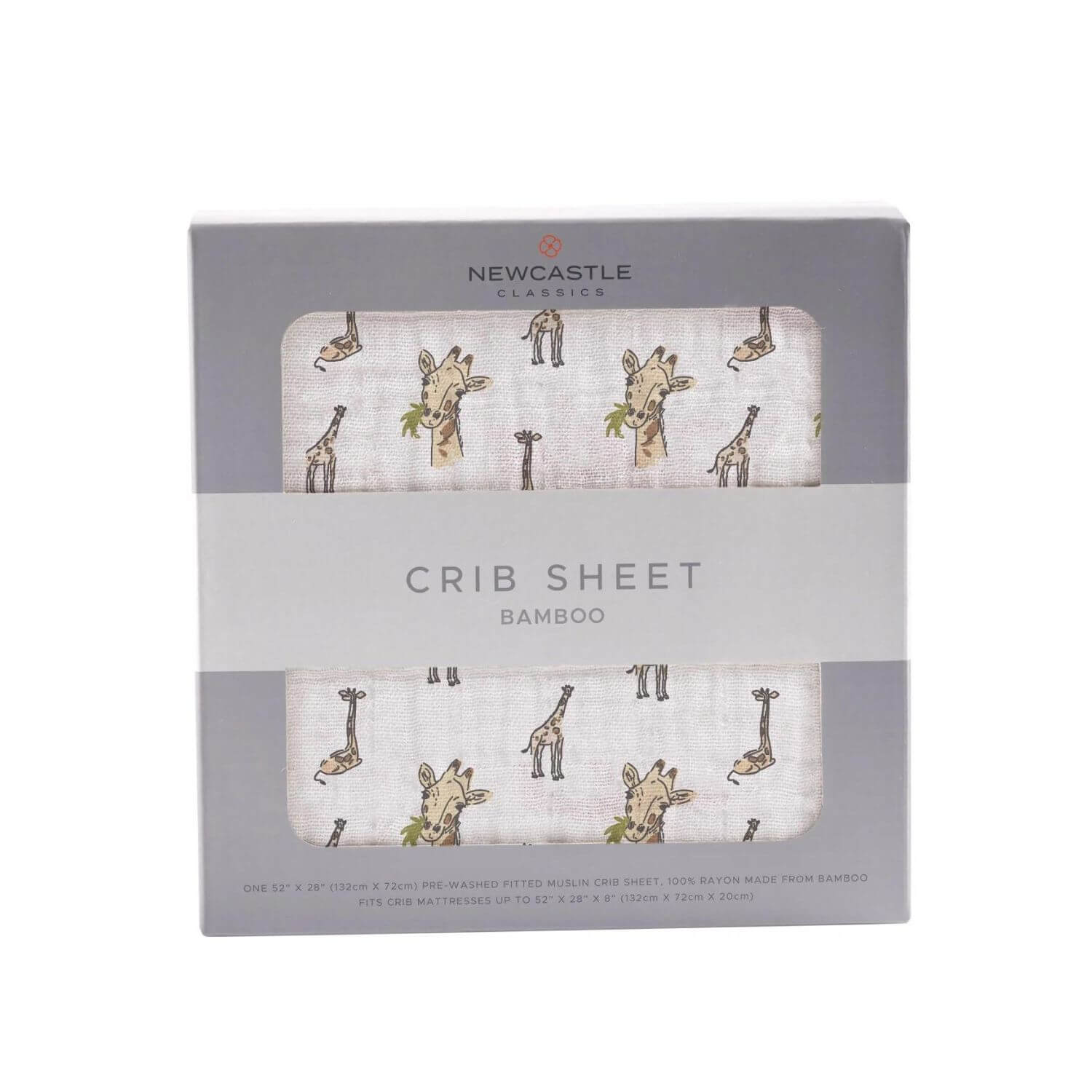 Newcastle Classics Hungry Giraffe Bamboo Muslin Crib Sheet