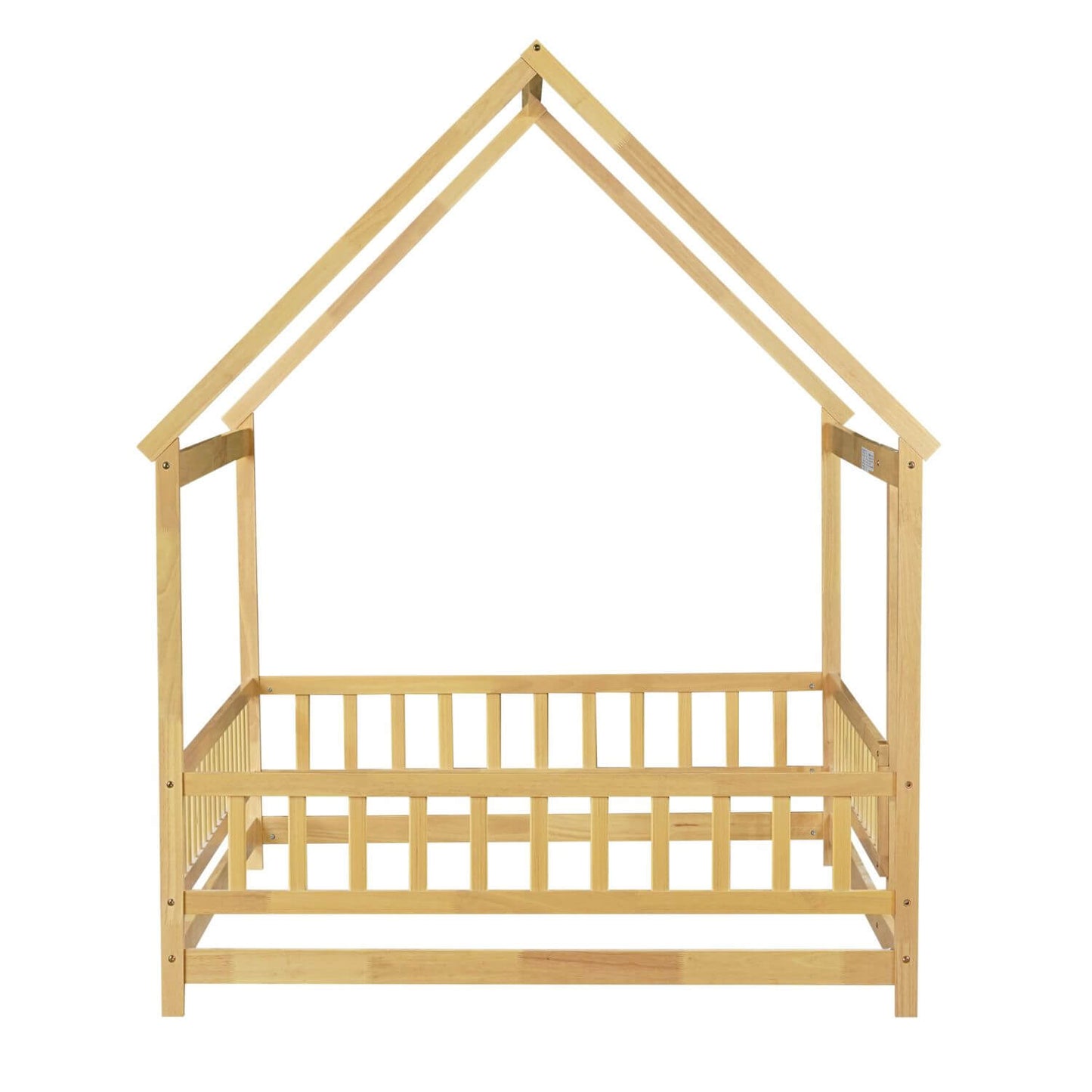 Inspirit Full Size House Floor Wooden Bed - Natural