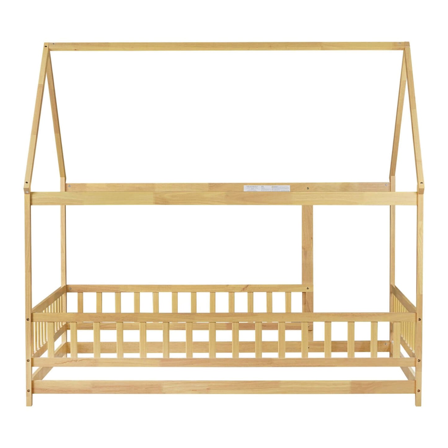 Inspirit Full Size House Floor Wooden Bed - Natural