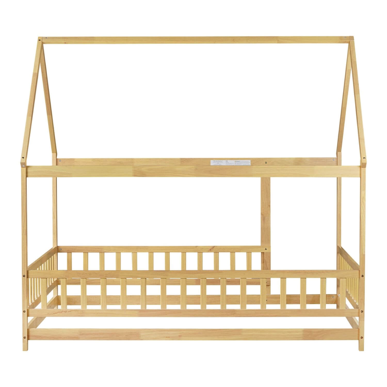 Inspirit Full Size House Floor Wooden Bed - Natural