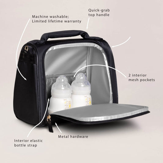 JuJuBe Insulated Bottle Bag Black | Open