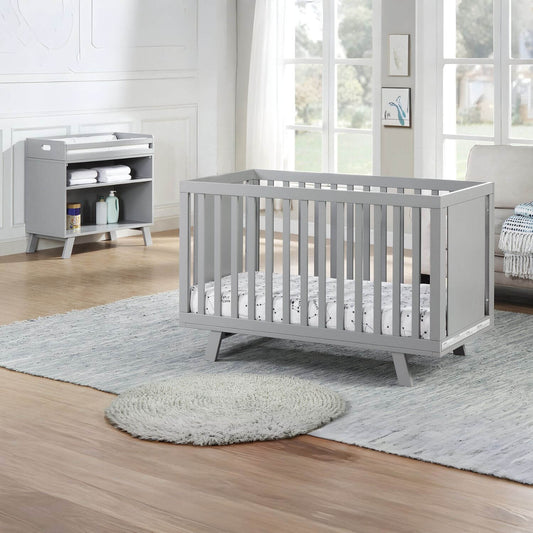 Livia Island Crib & Changing Table Gray/Gray