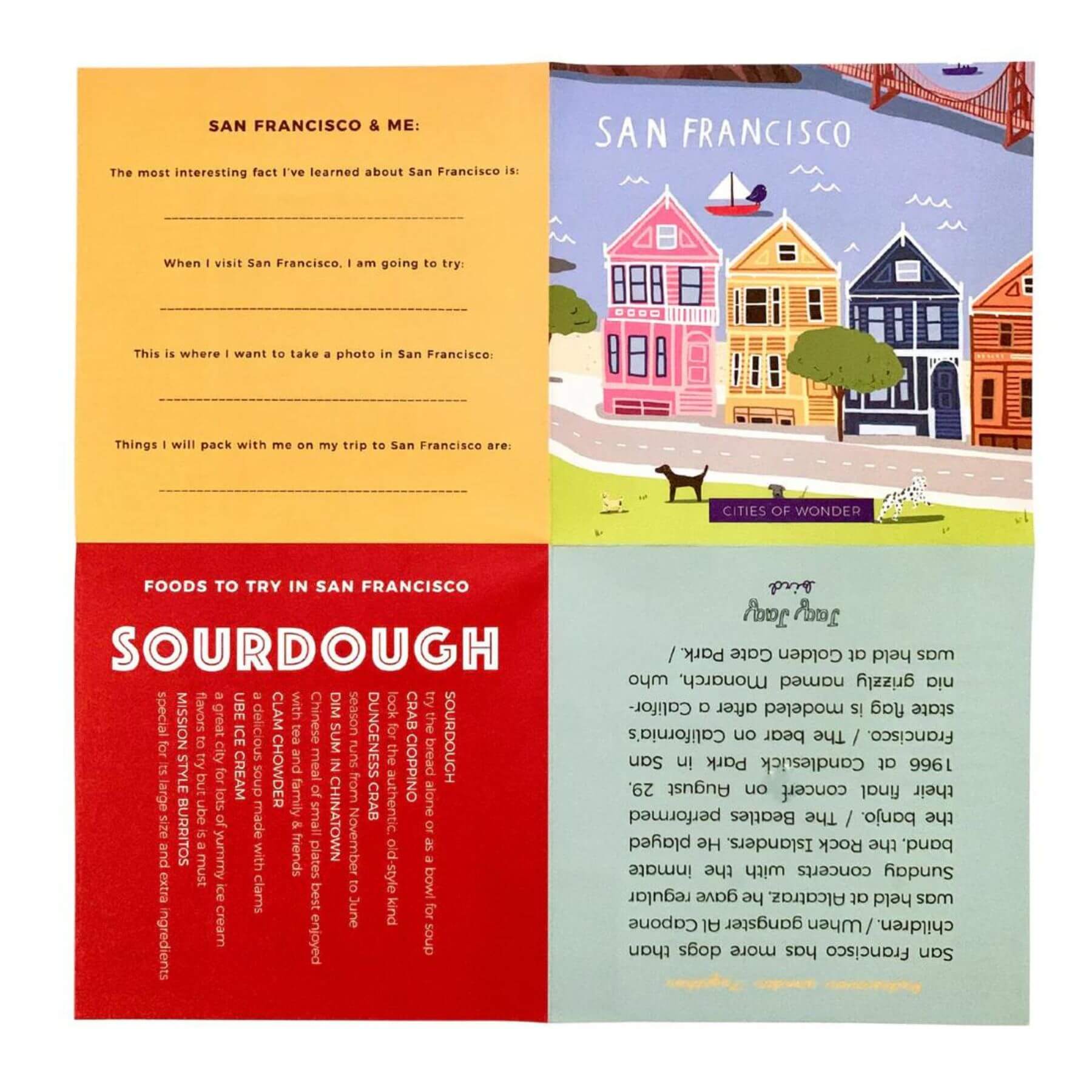 Jaq Jaq Bird Cities of Wonder Color It & Go Erasable Book - San Francisco