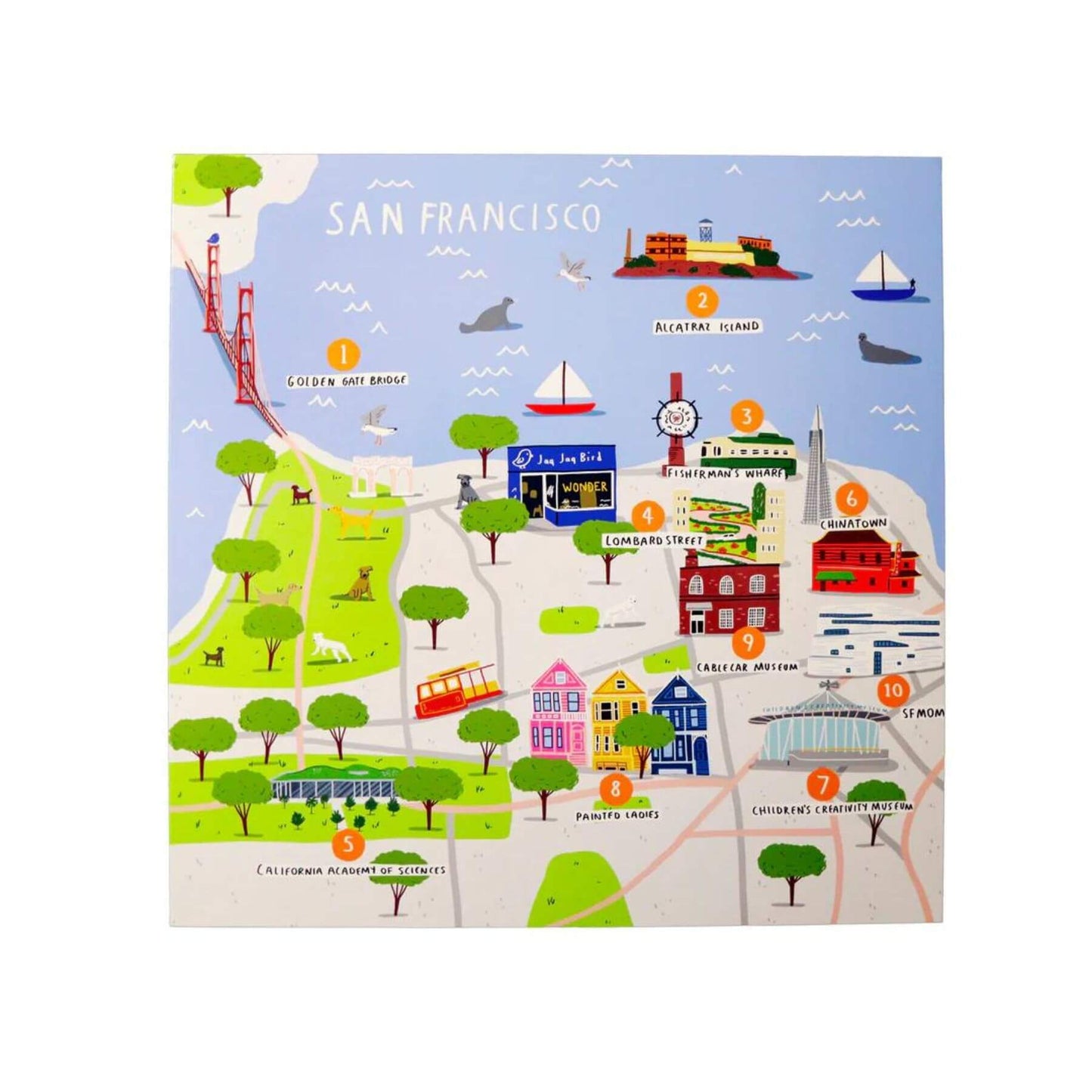 Jaq Jaq Bird Cities of Wonder Stick-It & Go Activity Set San Francisco