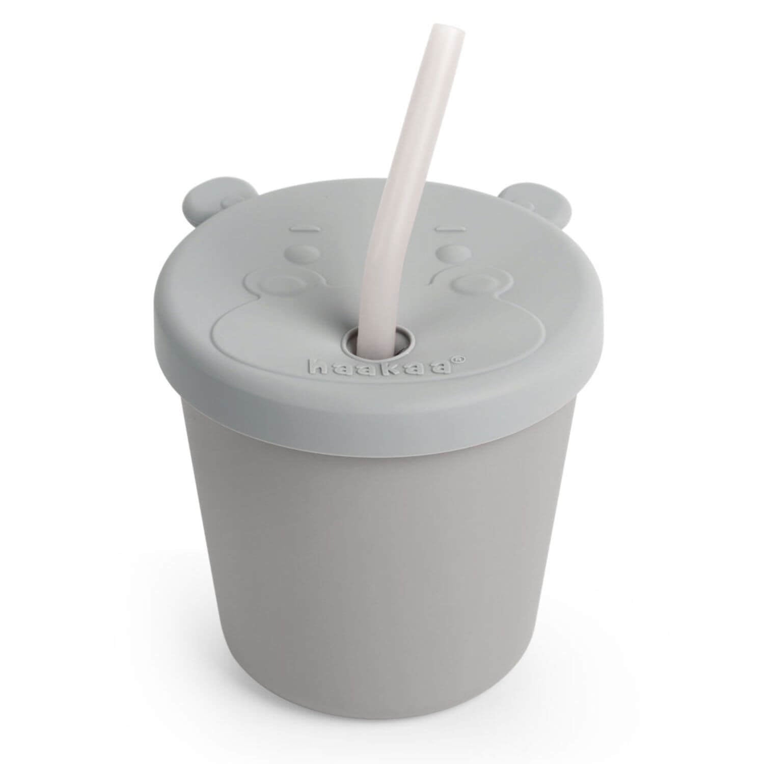 Haakaa Jolly Hippo Silicone Sippy Cup - Grey