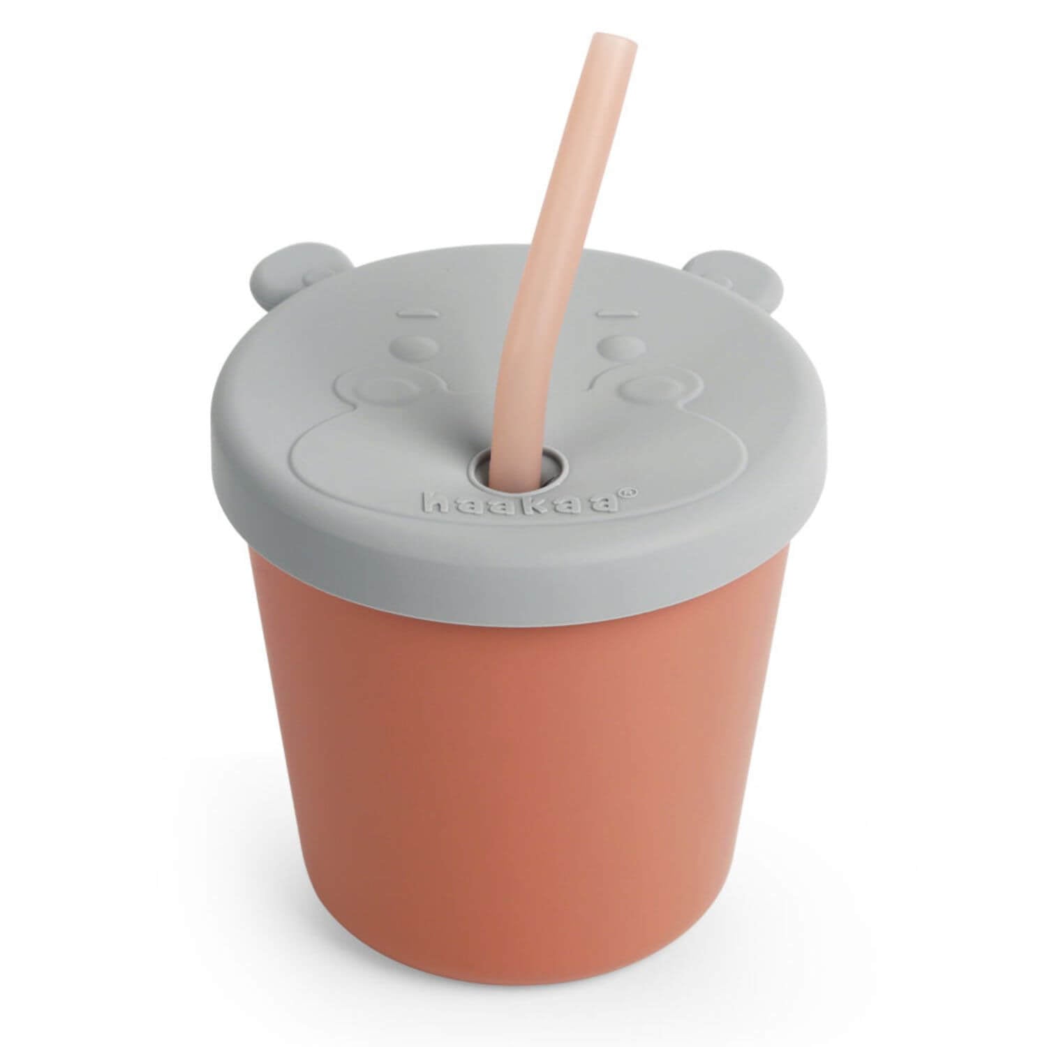 Haakaa Jolly Hippo Silicone Sippy Cup - Rust
