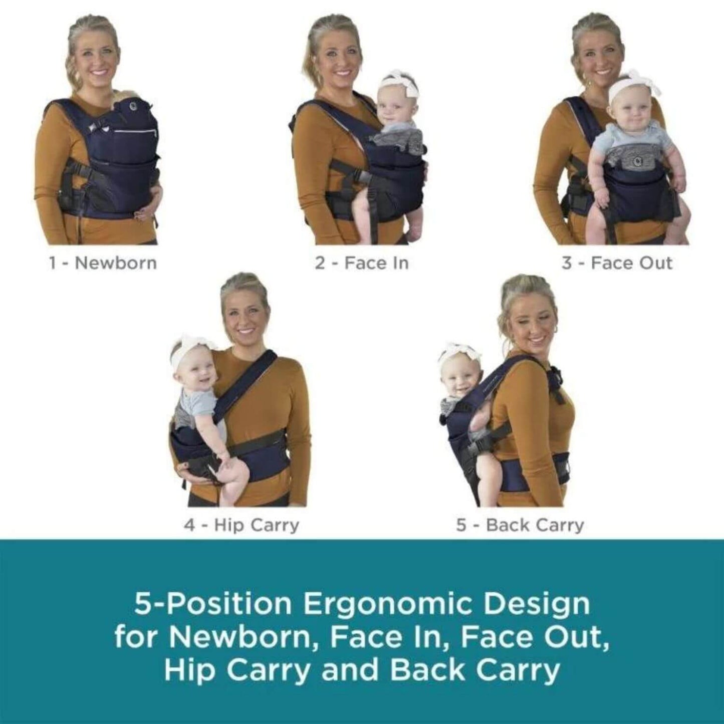 Contours Journey GO 5-in-1 Baby Carrier - Detail