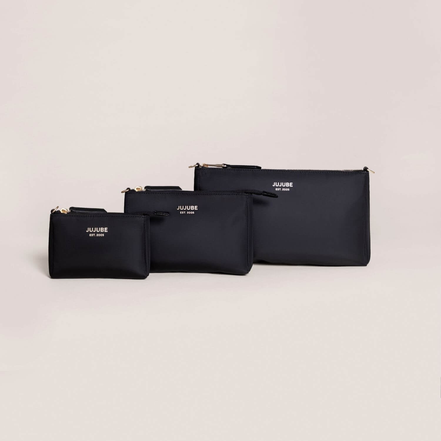 JuJuBe 3-Piece Pouch Clutch Purse Set Black