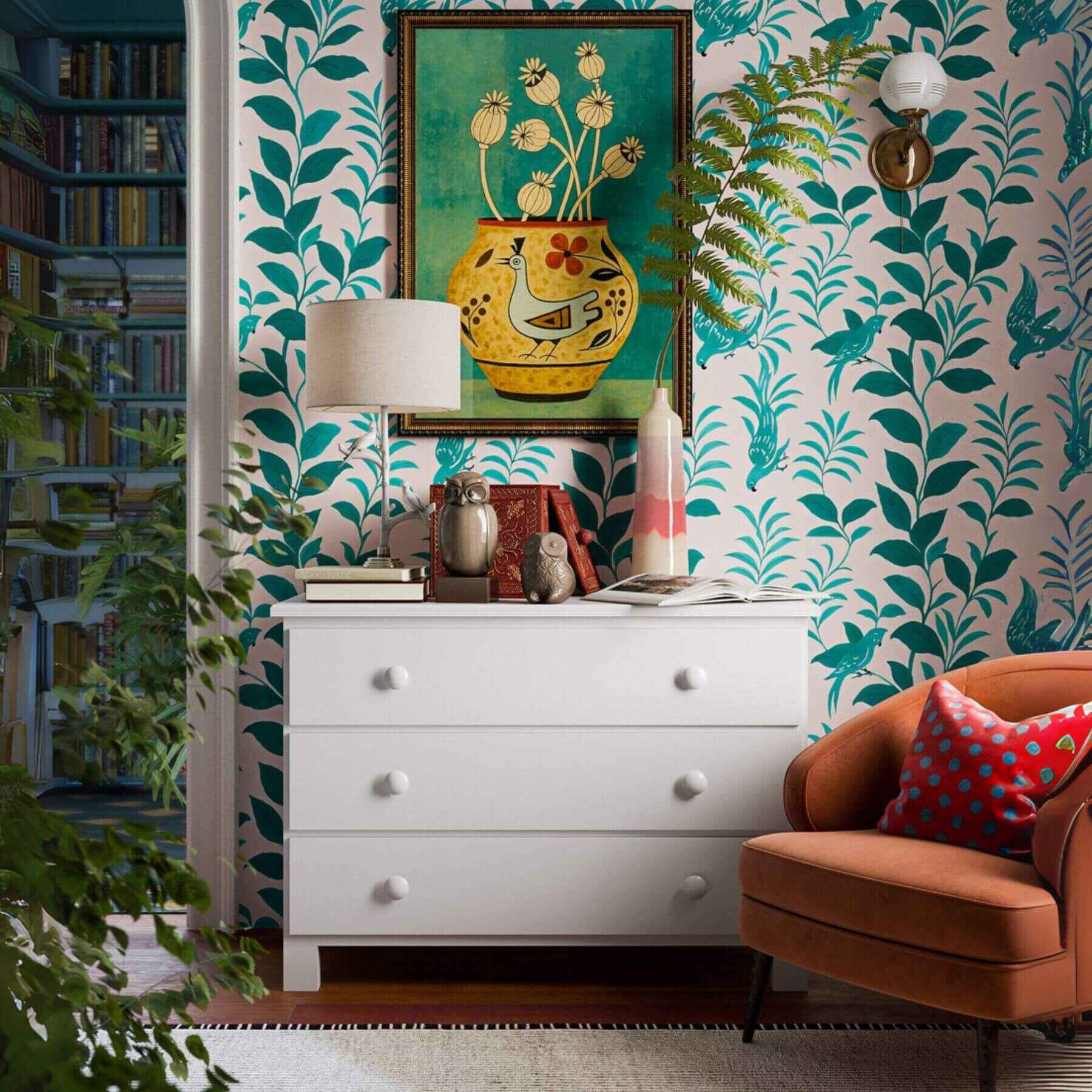 "Just White"  Three Drawer Dresser in nursery room