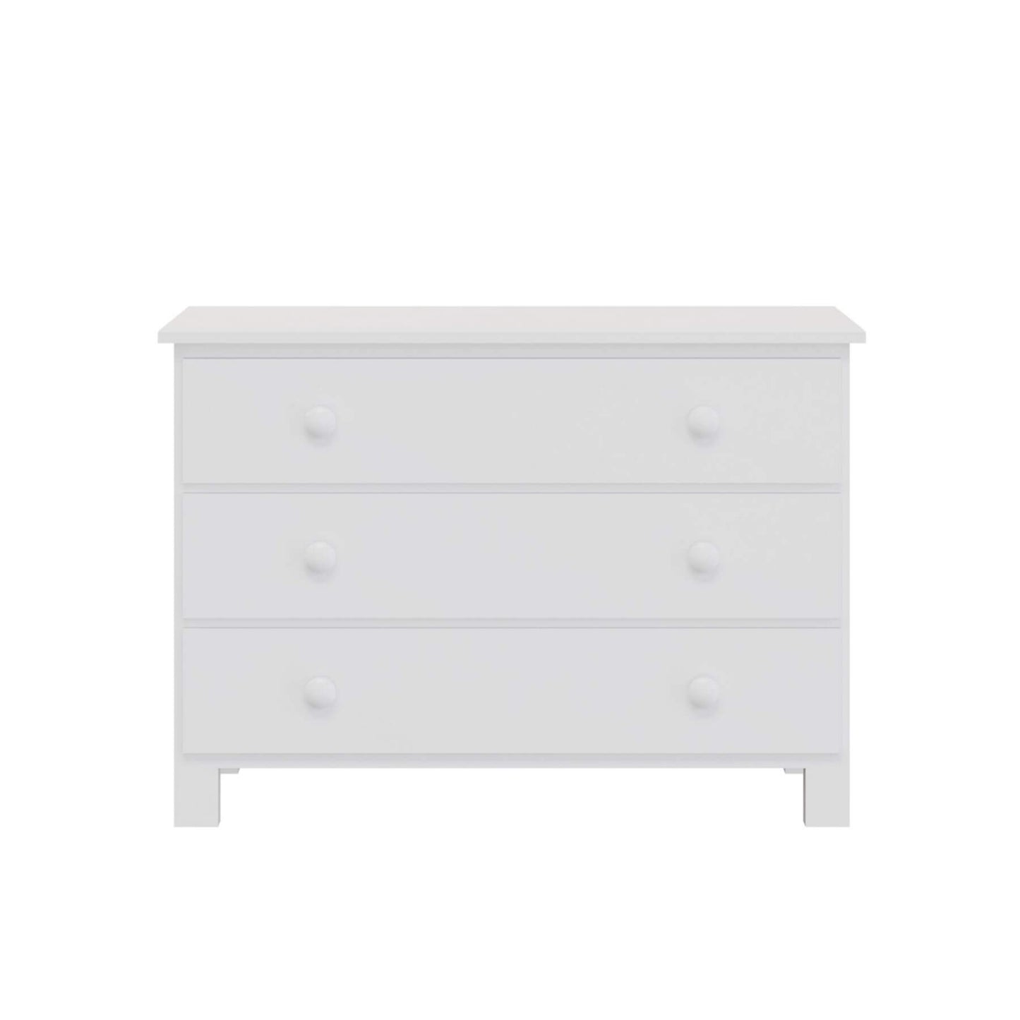 "Just White"  Three Drawer Dresser