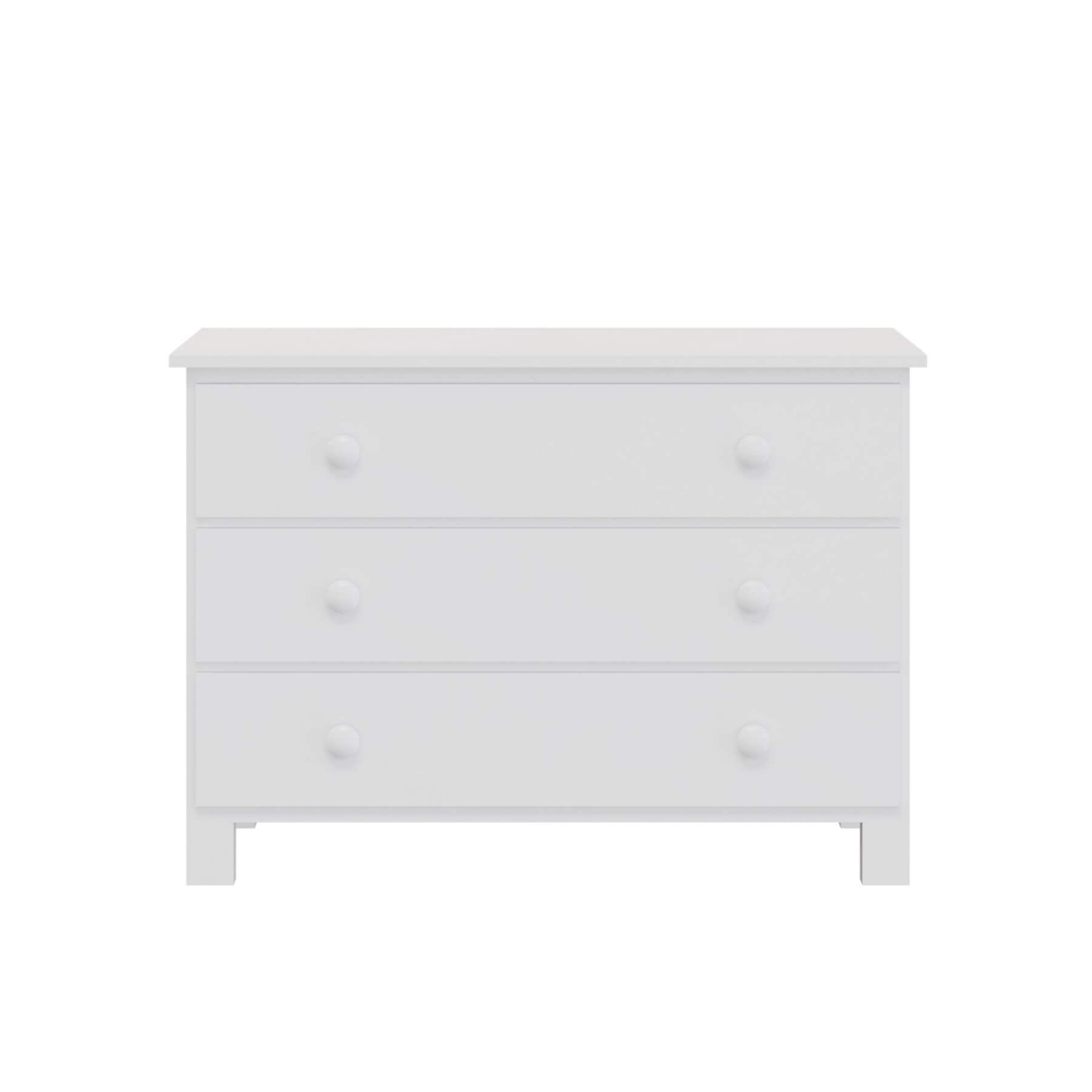 "Just White"  Three Drawer Dresser