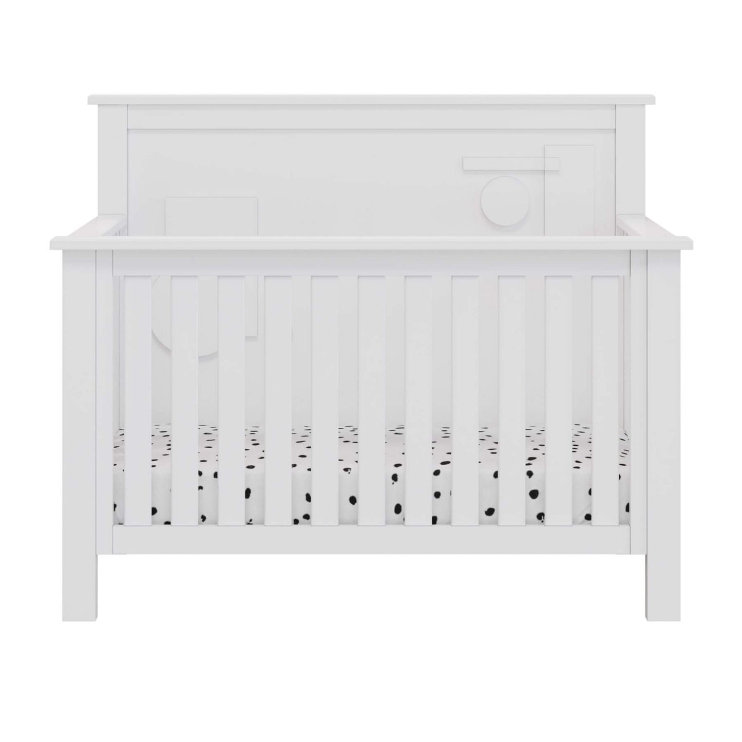 "Just White" Geometric Convertible Crib