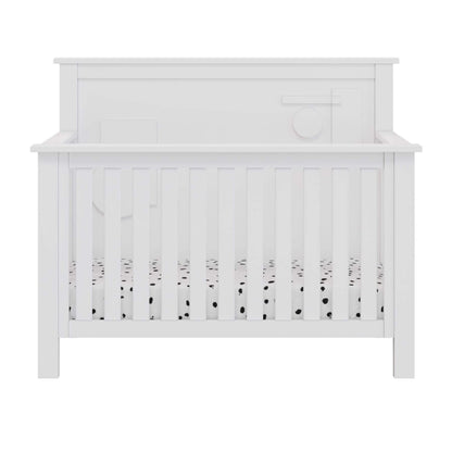 "Just White" Geometric Convertible Crib