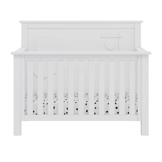 "Just White" Geometric Convertible Crib