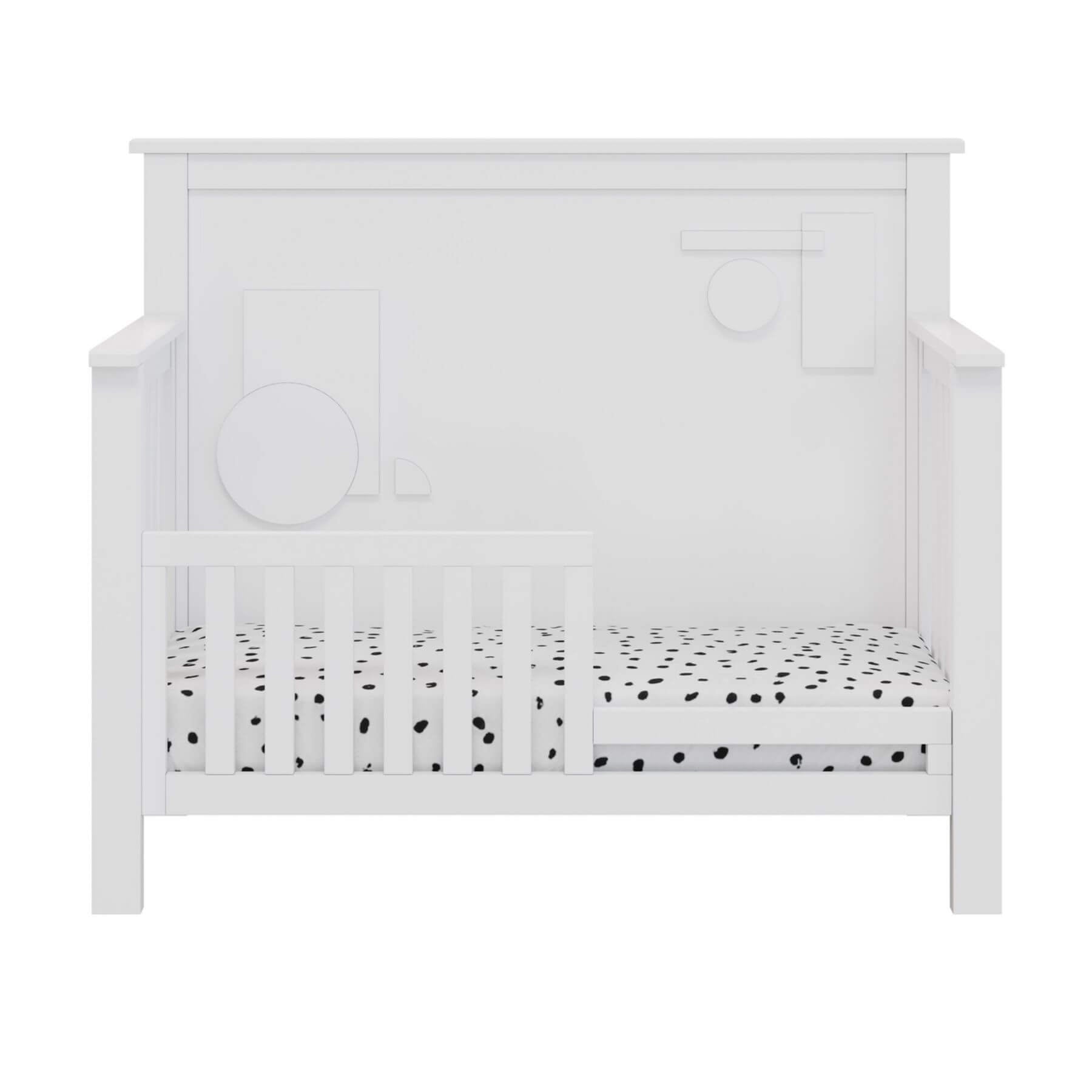 "Just White" Geometric Convertible Crib