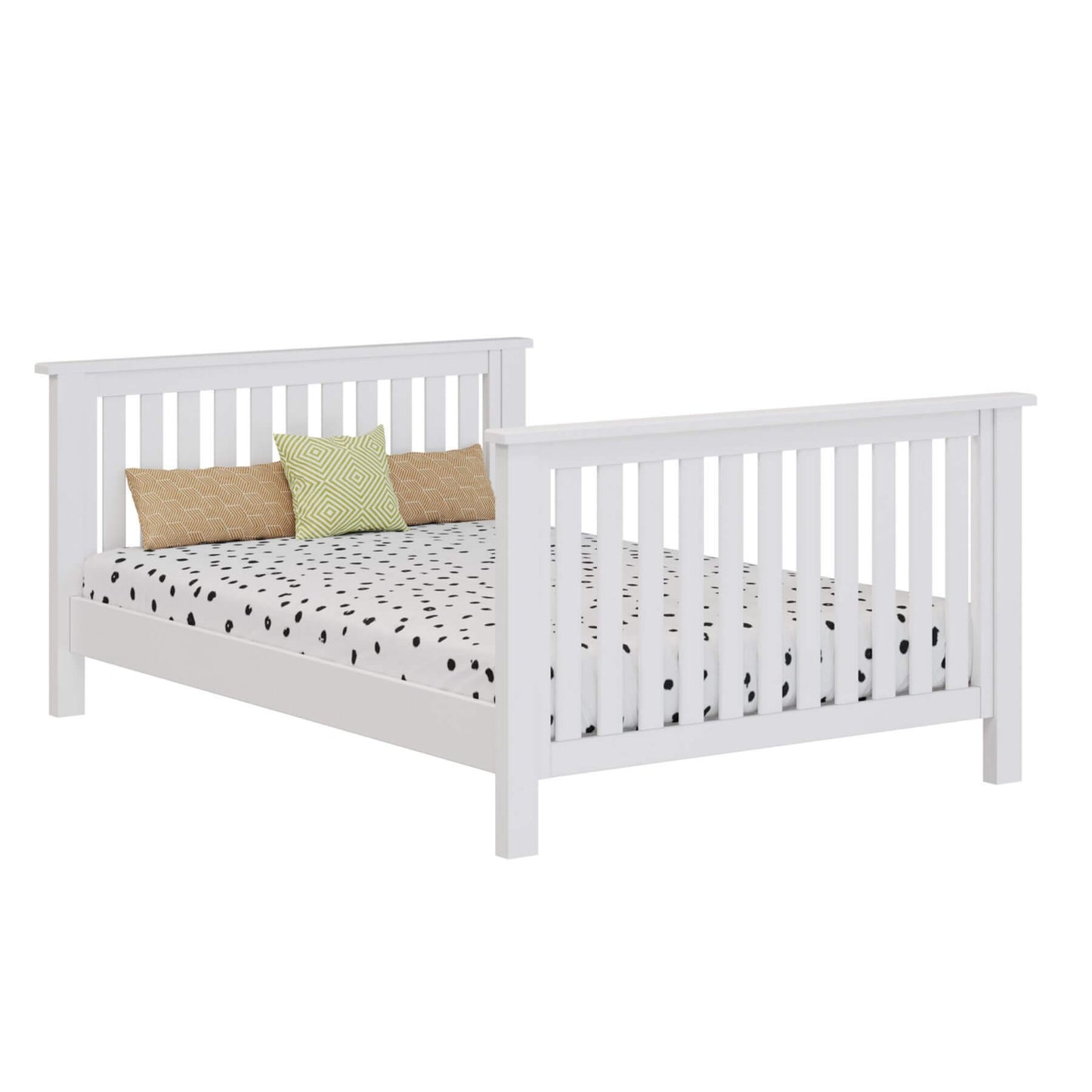 White full-size bed