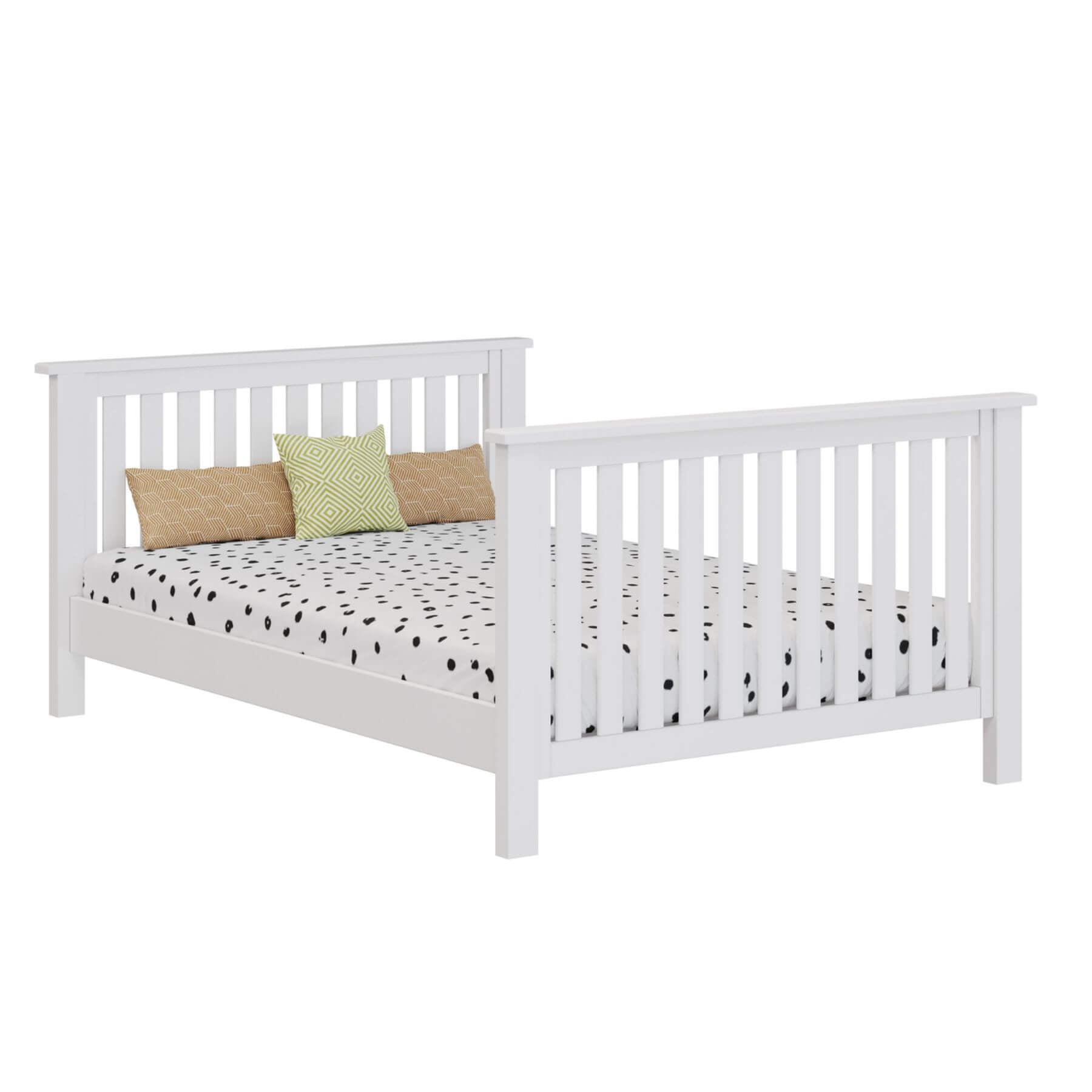 White full-size bed