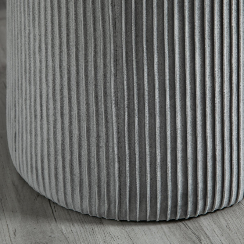 HOMCOM 15" Padded Ottoman Stool for Nursery | Wrinkle Fabric | Grey
