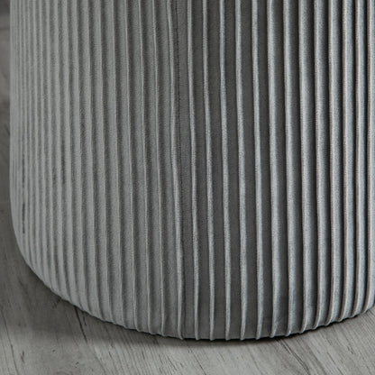 HOMCOM 15" Padded Ottoman Stool for Nursery | Wrinkle Fabric | Grey