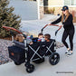 Mom Pushing Kids with Keenz 7S+ - Ultimate Adventure Stroller Wagon - 4 Passenger Black