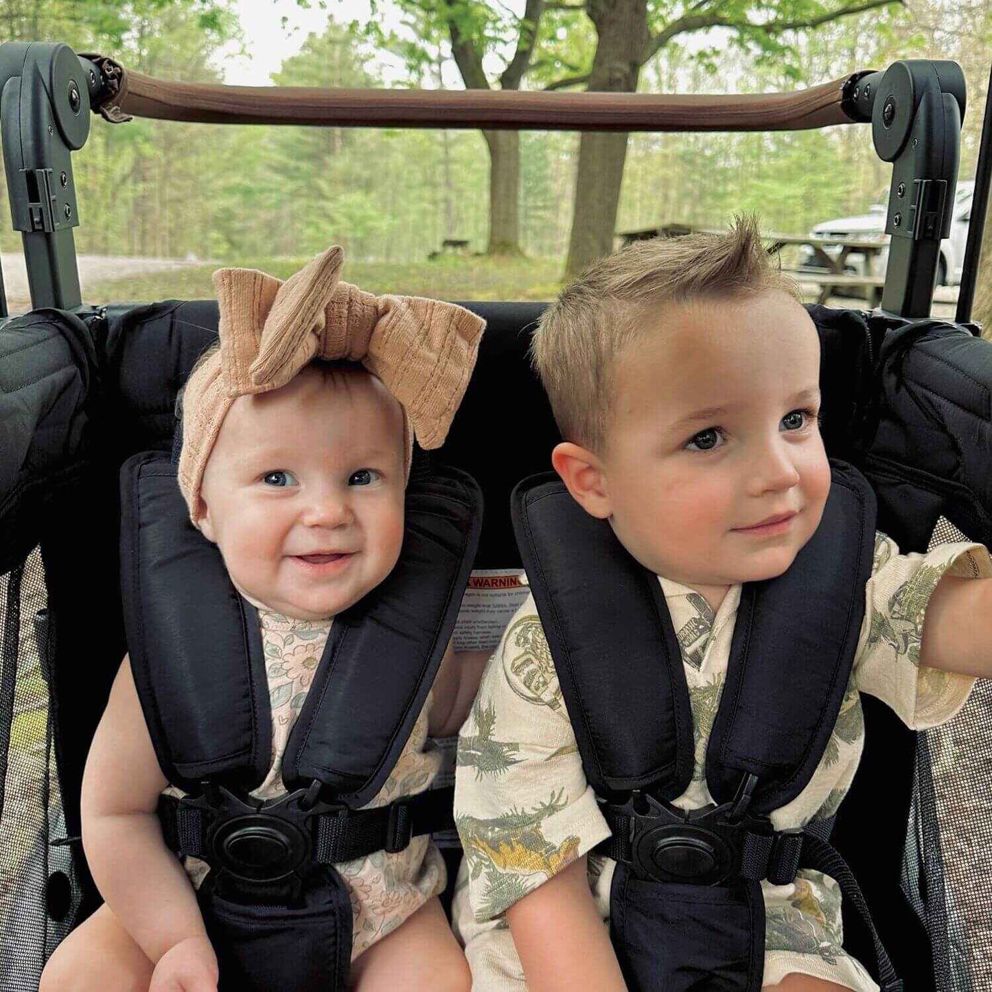 Kids Sitting on Keenz DUO Stroller Wagon