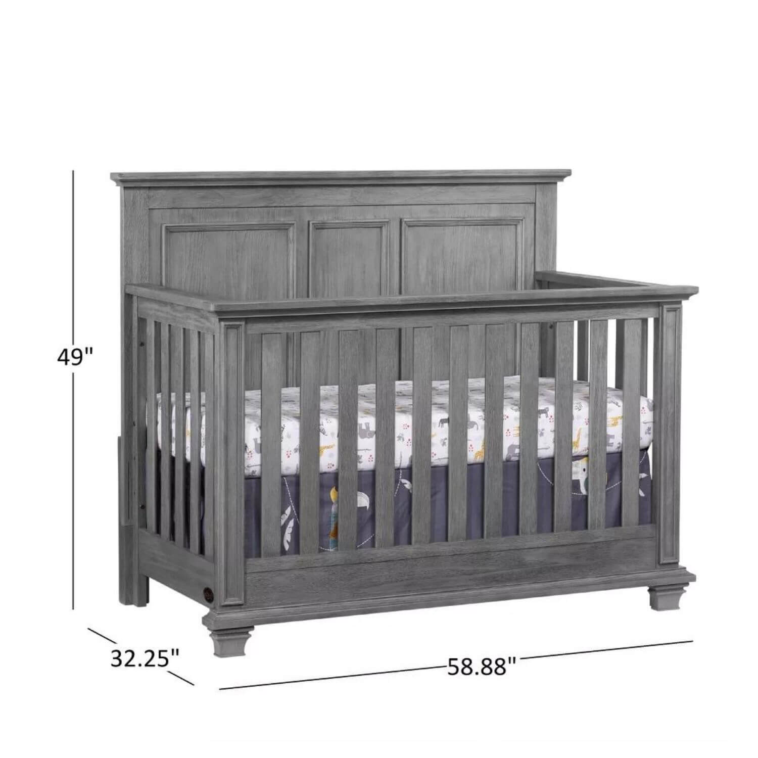 Oxford Baby Kenilworth 4-in-1 Convertible Crib, Graphite Gray