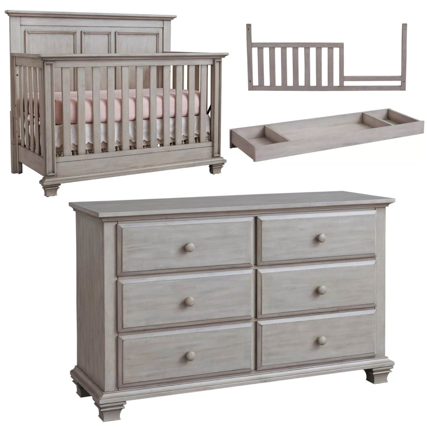 Oxford Baby Kenilworth 4-Piece Nursery Set Stone Wash