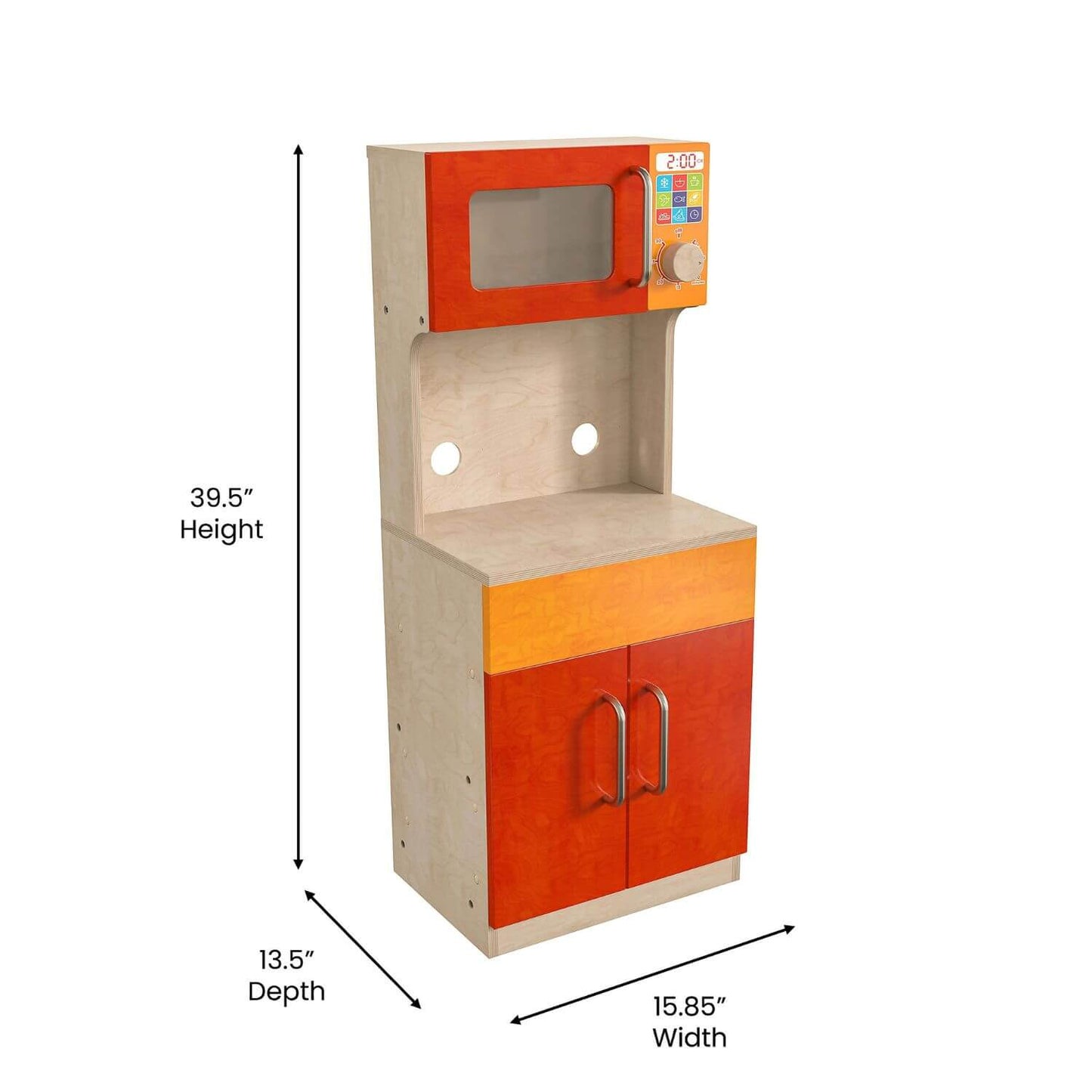 Flash Furniture Bright Beginnings Kid's Play Kitchen Cabinet & Microwave