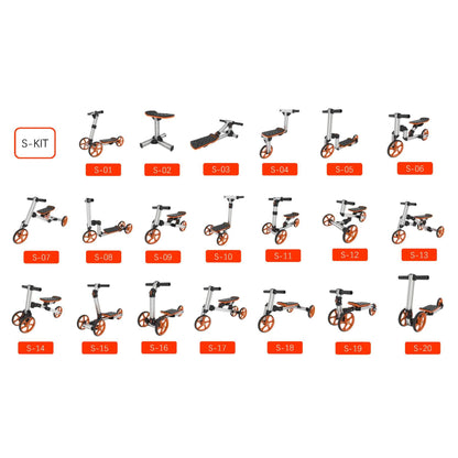 Grid of scooter models with labels on a white background
