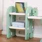 Detail of Qaba Kids Activity Desk with Bookshelf & Storage Green and White