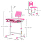 Qaba Kids Activity Desk with USB Light, Storage Drawer, Pink