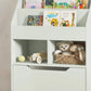 Detail of HOMCOM Kids Bookcase Multi-Shelf Book Rack with Mobile Drawer Pale Green