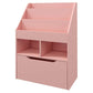 HOMCOM Kids Bookcase Multi-Shelf Book Rack with Mobile Drawer Pink