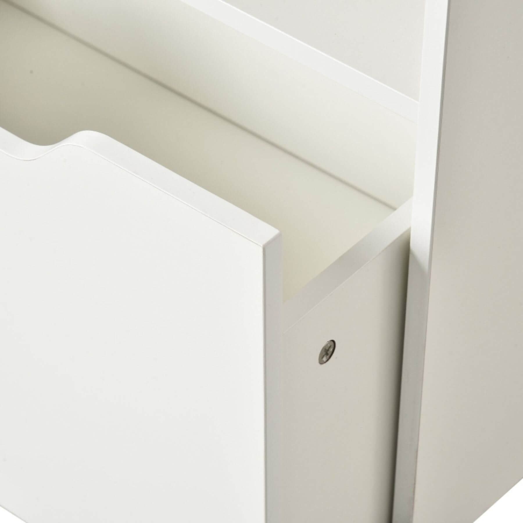 Detail of HOMCOM Kids Bookcase Multi-Shelf Book Rack with Mobile Drawer White